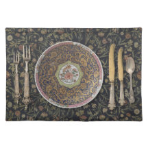 Vintage-Stoff-Set für antike asiatische Platte