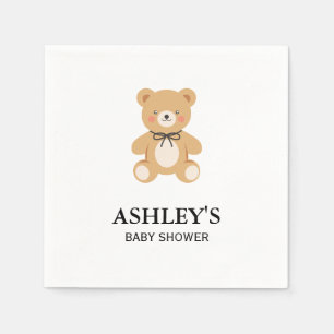 Vintage-Stoffbär Klassische Babyparty Serviette