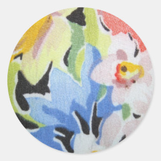 Vintage Stoffe in Blume Muster Stickers