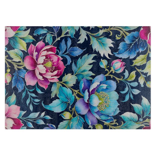 Vintage Stoffe und Gemälde Schneidebrett (Vorderseite)