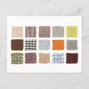 Vintage-Stoffprobe/ Muster-Postkarte Postkarte