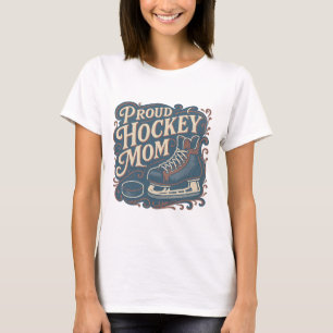 Vintage Stolz Hockey-Mama-Eislauf-Design T-Shirt