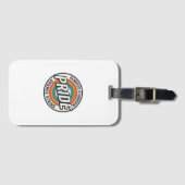 Vintage-Stolz-Protest Regenbogen-Abzeichen Vektor- Gepäckanhänger (Vorderseite (Horizontal))