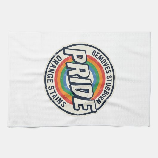 Vintage-Stolz-Protest Regenbogen-Abzeichen Vektor- Geschirrtuch (Horizontal)