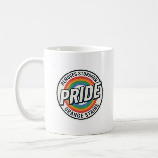 Vintage-Stolz-Protest Regenbogen-Abzeichen Vektor- Kaffeetasse (Links)