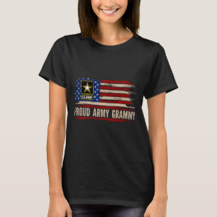 Vintage stolze Armee Grammy amerikanische Flagge V T-Shirt