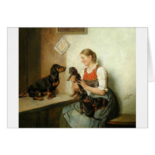 Vintage - Stolze Mutter Dachshund,