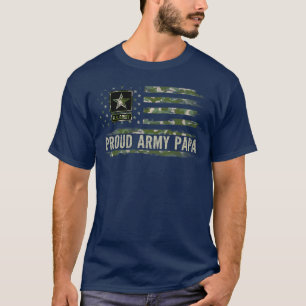 Vintage stolzer Army Papa Camo amerikanische Flagg T-Shirt