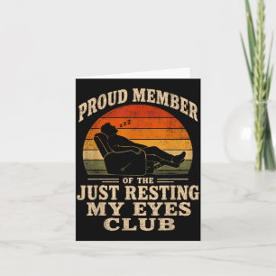 Vintage stolzes Mitglied des Resting Eyes Club Dad Karte