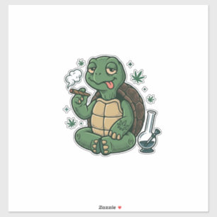 Vintage Stoner Turtle Vector-Shirt-Design_1 Aufkleber