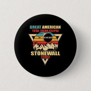Vintage Stonewall Texas Totale Sonnenfinsternis 20 Button