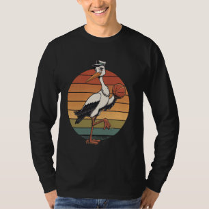 Vintage Storch spielt Basketball Storchliebhaber g T-Shirt