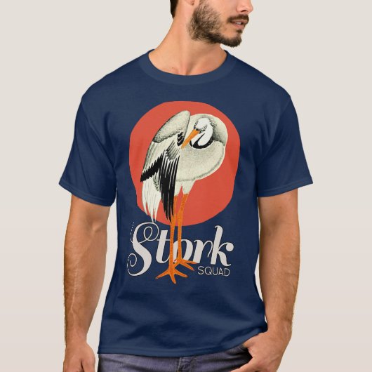 Vintage Storch-Truppe T-Shirt (Vorderseite)