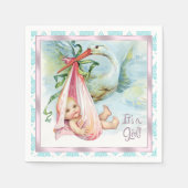 Vintage Stork Baby-Dusche Serviette (Vorderseite)