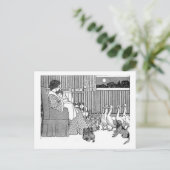 Vintage Story Time in Black & White Postkarte (Stehend Vorderseite)
