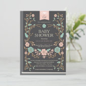 Vintage Storybook Baby-Dusche Einladung (Stehend Vorderseite)