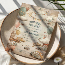 Vintage Storybook Car Two Fast Birthday