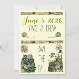 Vintage Storybook Forest Save the Date Card