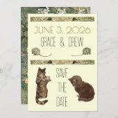 Vintage Storybook Kitts Save the Date Karte (Vorne/Hinten)