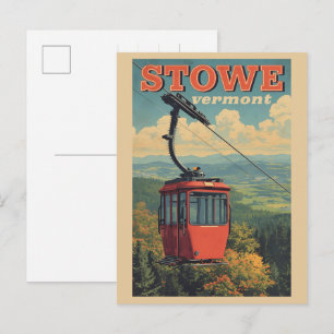 Vintage Stowe, VT Outdoor-Winterwanderwege-Skipist Postkarte