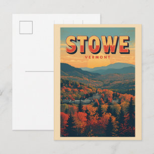 Vintage Stowe, VT Outdoor-Winterwanderwege-Skipist Postkarte