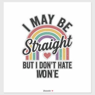 Vintage Straight But Kind Regenbogen-Stolz-Shirt_1 Aufkleber
