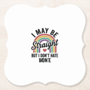 Vintage Straight But Kind Regenbogen-Stolz-Shirt_1 Untersetzer
