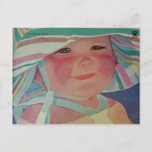 Vintage-Strand-Baby 1934 Postkarte