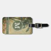 Vintage-Strand-Hintergrund-Gepäckanhänger Gepäckanhänger (Vorderseite horizontal)