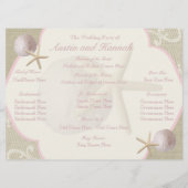 Vintage-Strand-Hochzeitsprogrammkarte Programm (Rückseite)