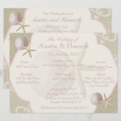 Vintage-Strand-Hochzeitsprogrammkarte Programm (Vorne/Hinten)