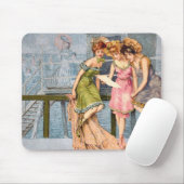 Vintage Strand-Illustration Mousepad KRW (Mit Mouse)