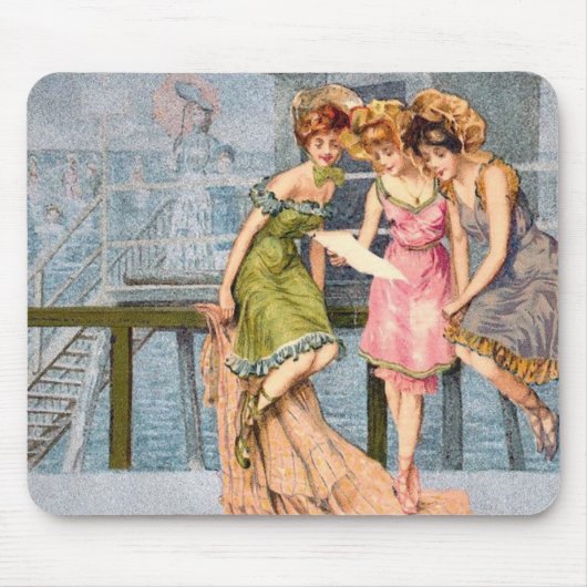 Vintage Strand-Illustration Mousepad KRW (Vorne)
