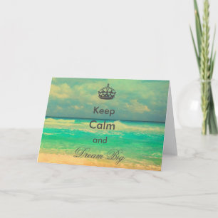 vintage Strand-“Keep Calm and Dream Big”-Zitat Karte