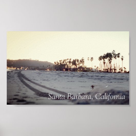 Vintage Strand Santa Barbara Poster (Vorne)
