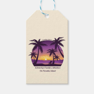 Vintage Strand Sonnenuntergang Urlaub Liegestuhl p Geschenkanhänger