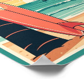Vintage-Strand-Surfplakat Poster (Ecke)
