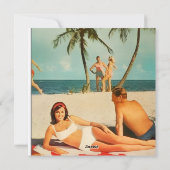 Vintage Strand Szene Feiertagskarte (Rückseite)