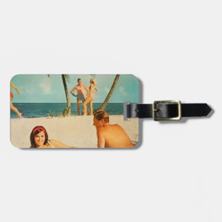 Vintage Strand Szene Gepäckanhänger