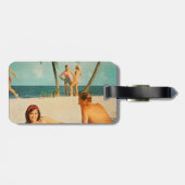 Vintage Strand Szene Gepäckanhänger (Rückseite horizontal)
