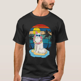 Vintage-Strand-tropischer-Sommerurlaub-Angora-Katz T-Shirt