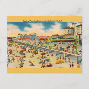 Vintage Strand und Boardwalk Ocean City NJ Postkar Postkarte