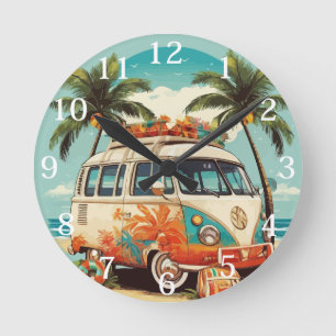 Vintage-Strand-Van Runde Wanduhr