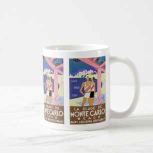 Vintage Strand von Monte Carlo Kaffeetasse