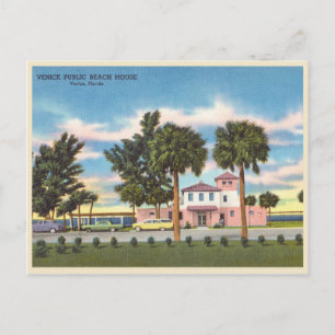 Vintage-Strand von Venice, Florida Postkarte
