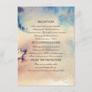 Vintage Strandfarben Hochzeitsinformationen Begleitkarte