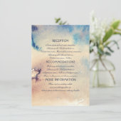 Vintage Strandfarben Hochzeitsinformationen Begleitkarte (Stehend Vorderseite)