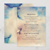 Vintage Strandfarben Hochzeitsinformationen Begleitkarte (Vorne/Hinten)