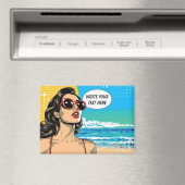 Vintage Strandfrau Magnet (In Situ (Geschirrspüler))