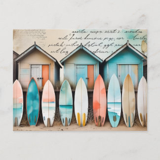 Vintage Strandhütten. Postkarte